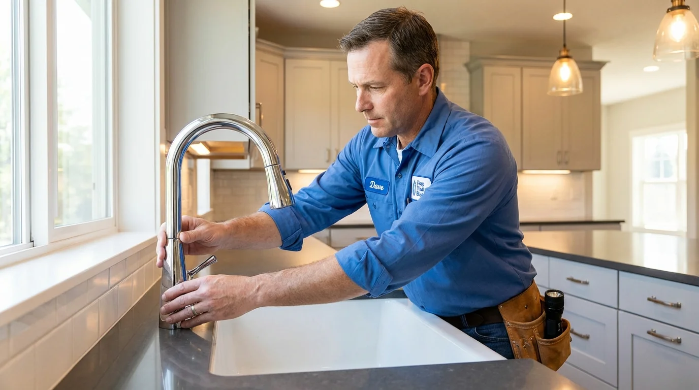 Kitchen faucet installation by Johns Plumbing LLC in Charlemont